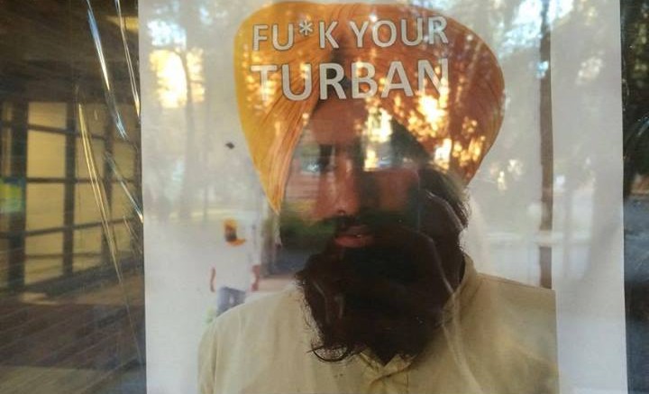 Fu*k Your Turban: Racists In Calgary Target Sikhs With Hateful Posters