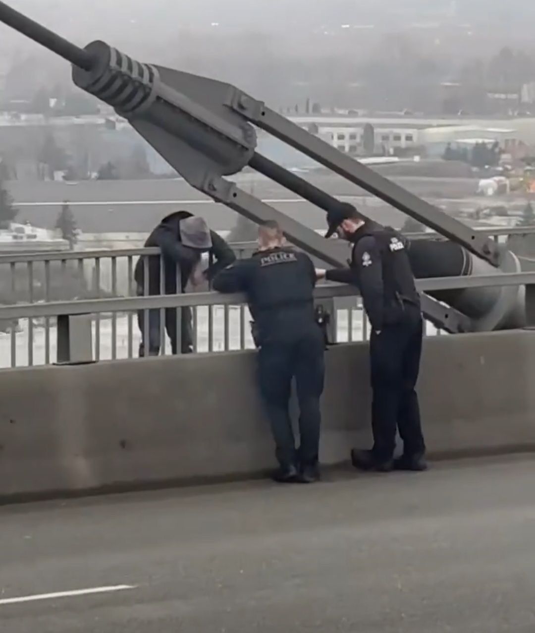 Man On A Ledge Closes Alex Fraser Bridge Causing Traffic Chaos
