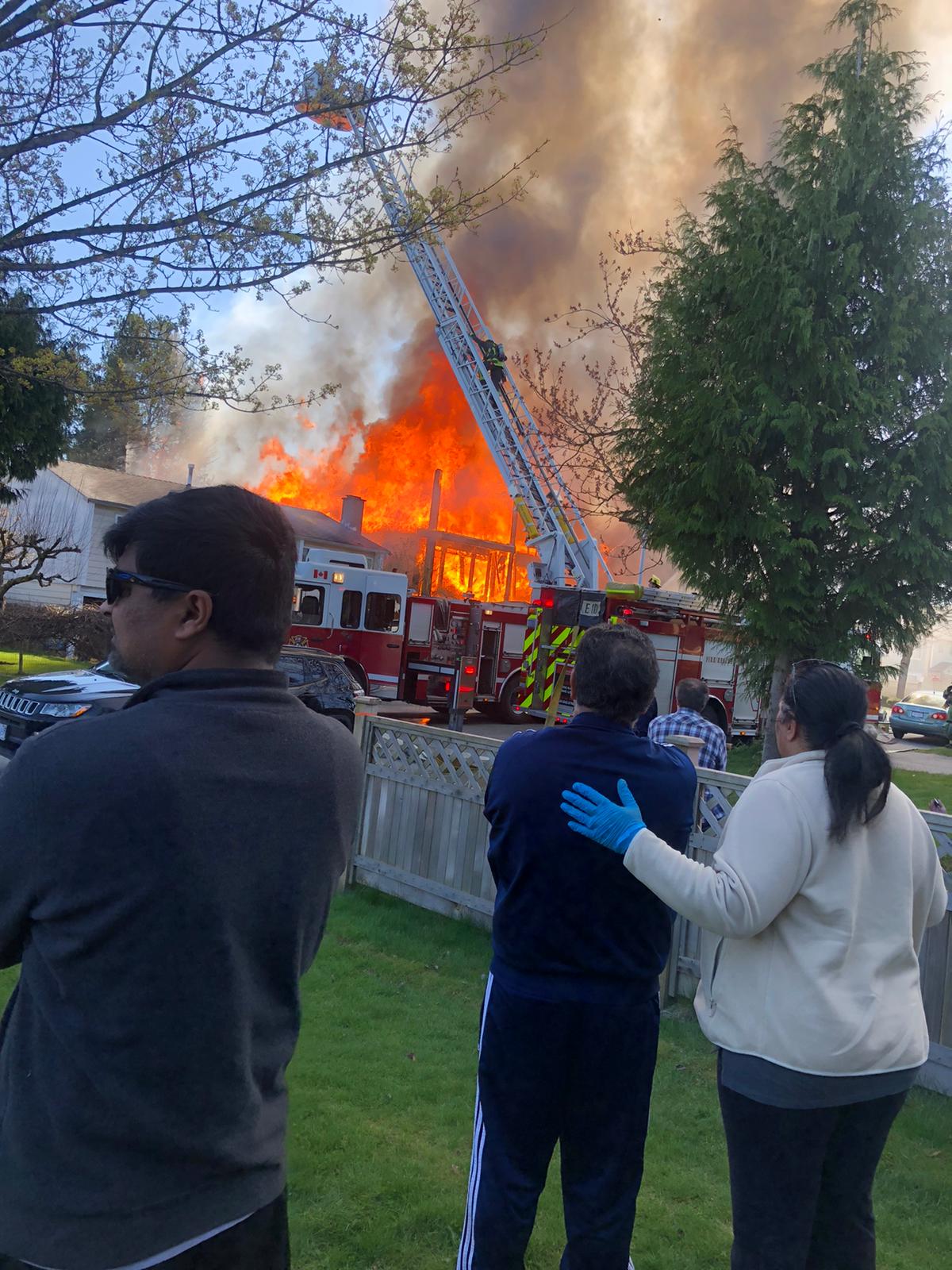 Massive House Fire In Surrey Shuts Down Area Between 125 and 128 Street