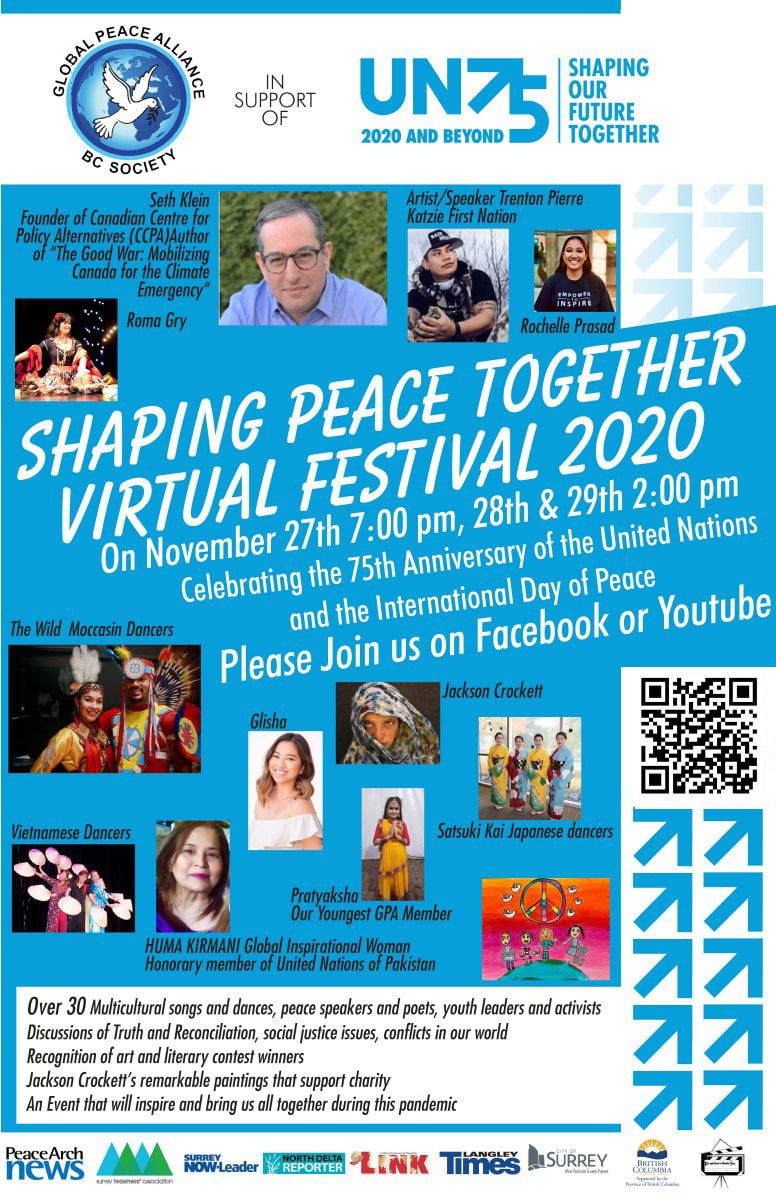 VIRTUAL PEACE FEST: Global Peace Alliance To Celebrate “Shaping Peace Together” On November 27-29