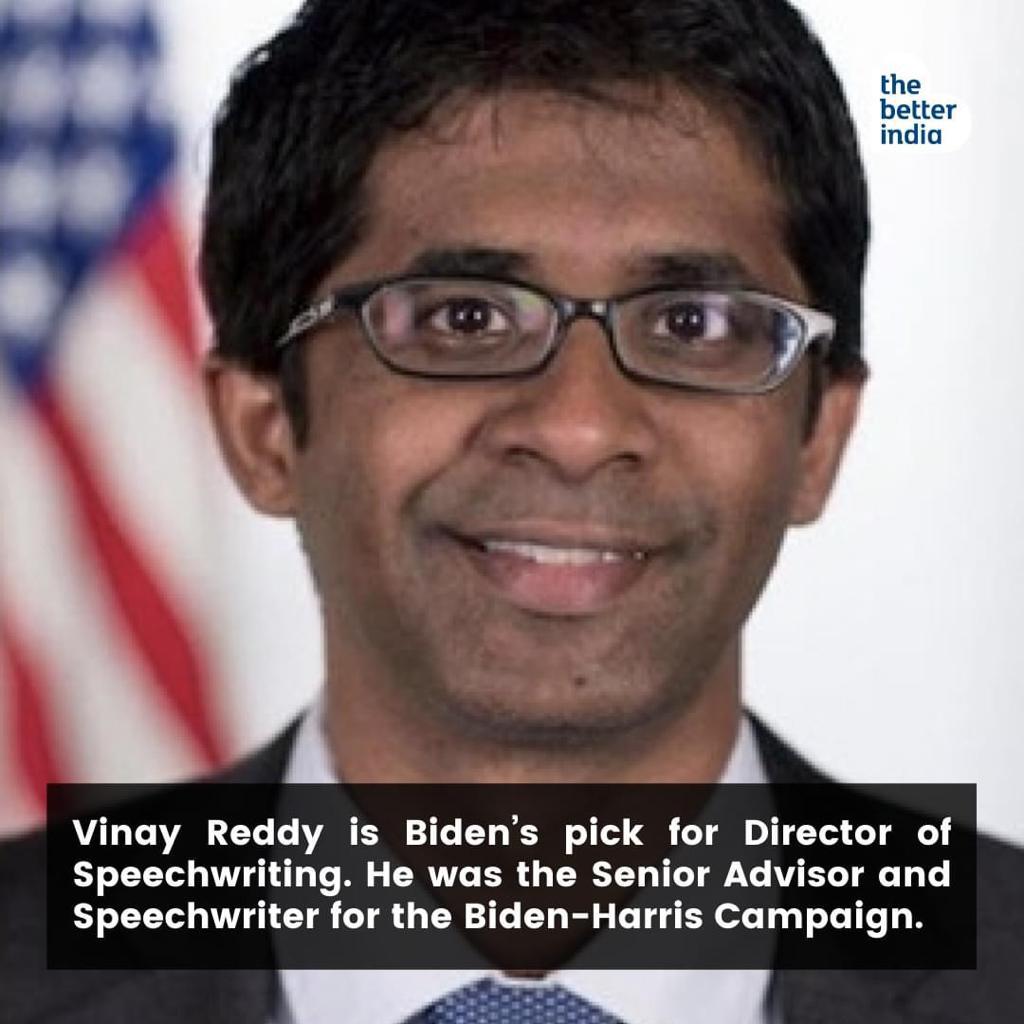 Biden's Indo-American Speechwriter Has Roots In Telangana