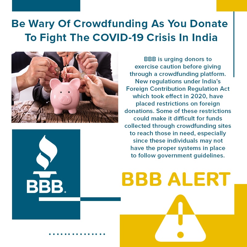 BBB Says Be Wary Of Crowdfunding As You Donate To Fight The COVID-19 Crisis In India