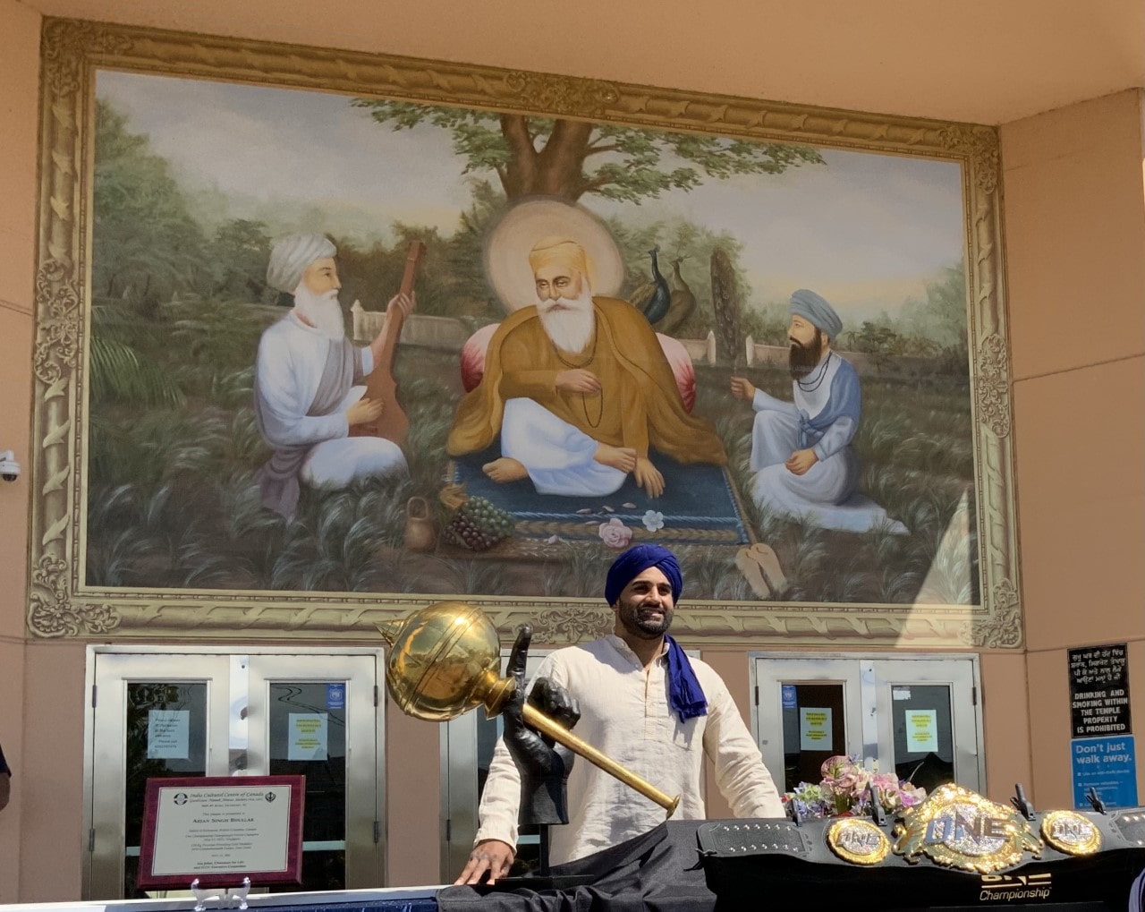 MMA World Champ Arjan Singh Bhullar Honoured At No. 5 Road Gurdwara