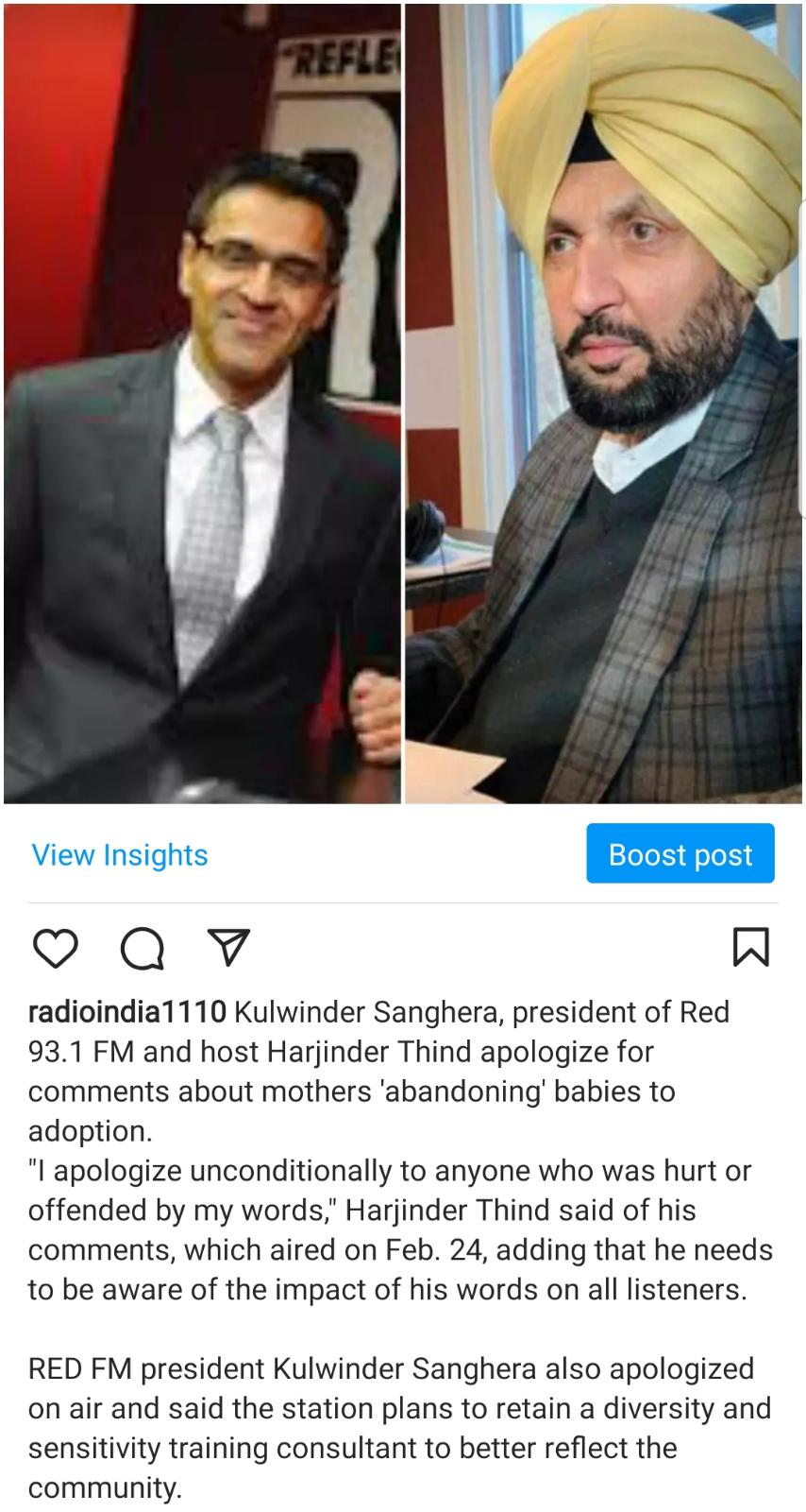 RedFM And Host Harjinder Thind Apologize For “Abandoning Babies” Fiasco