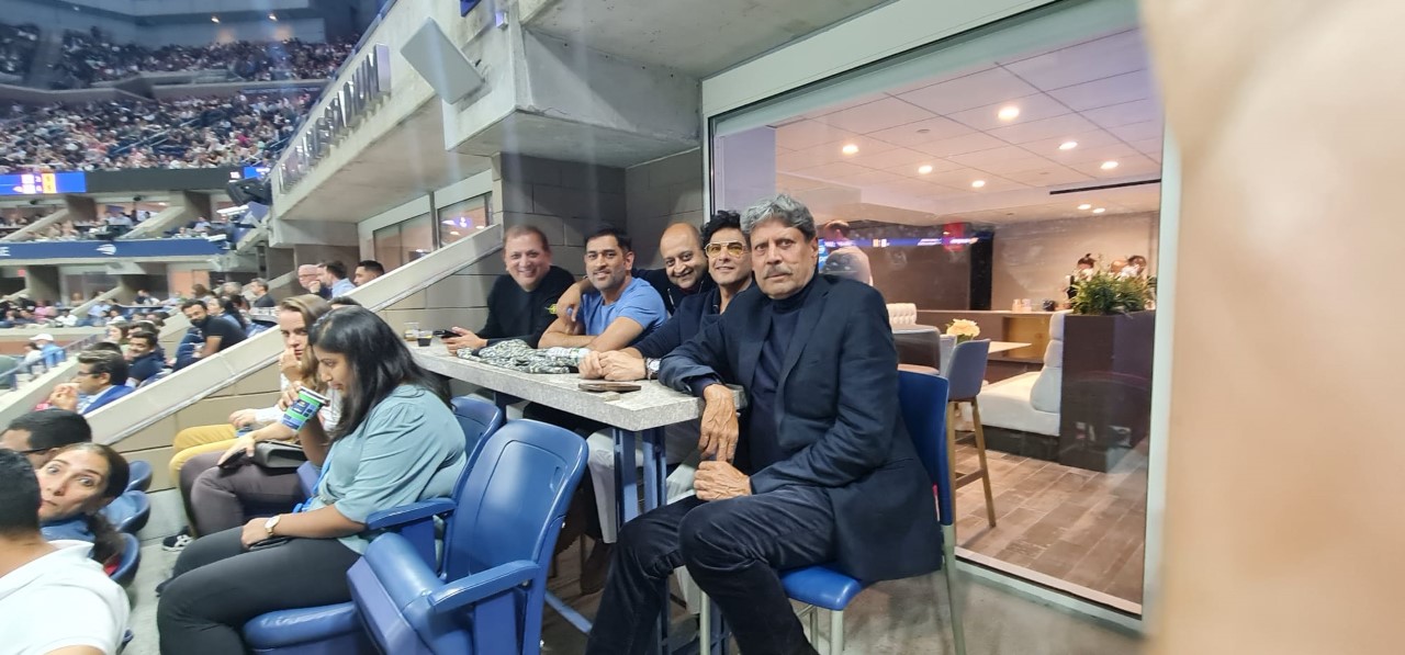 India’s Cricket Legends Kapil Dev And MS Dhoni Attend US Open Together