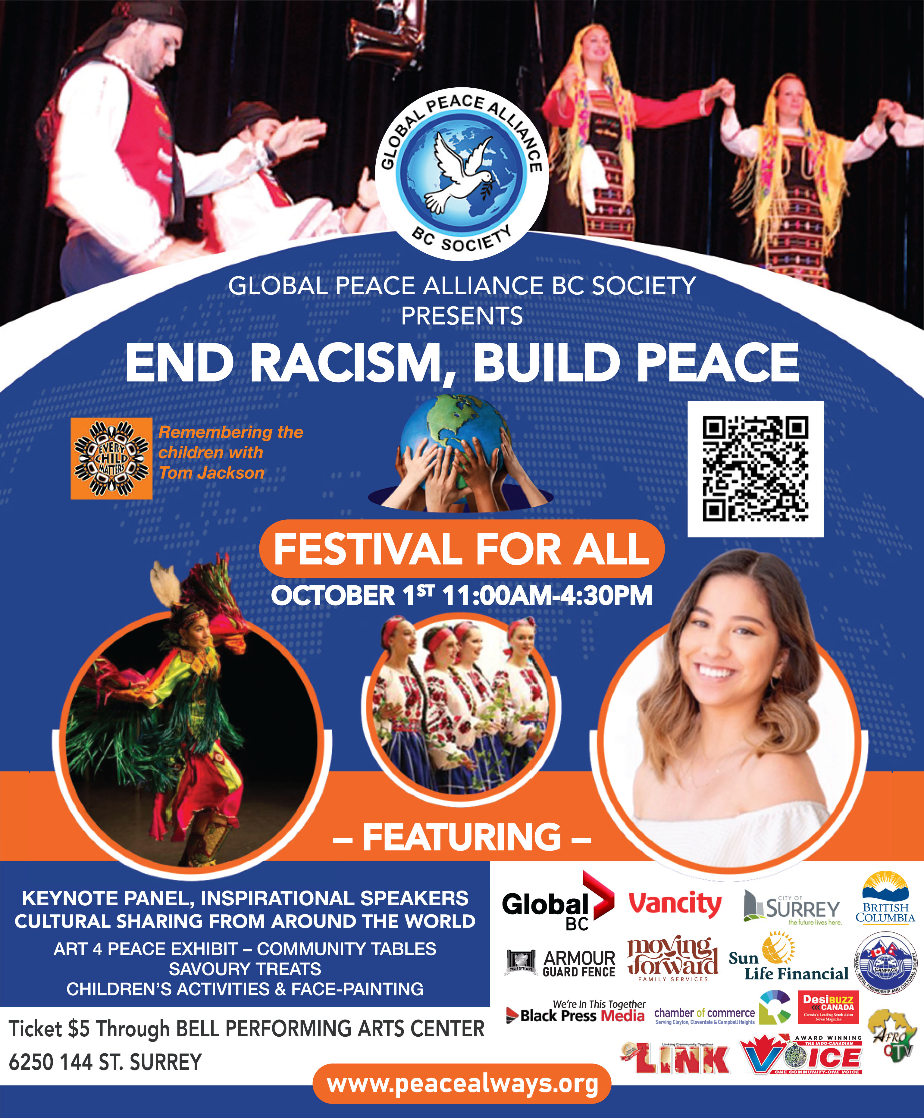 Global Peace Alliance’s Annual Festival To Be Held On October 1 At Bell Centre